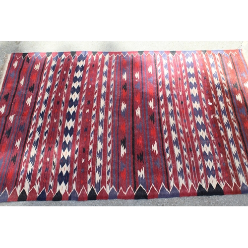 19 - Turkish Kelim prayer rug, 165cms x 127cms, together with another Kelim rug, 185cms x 113cms