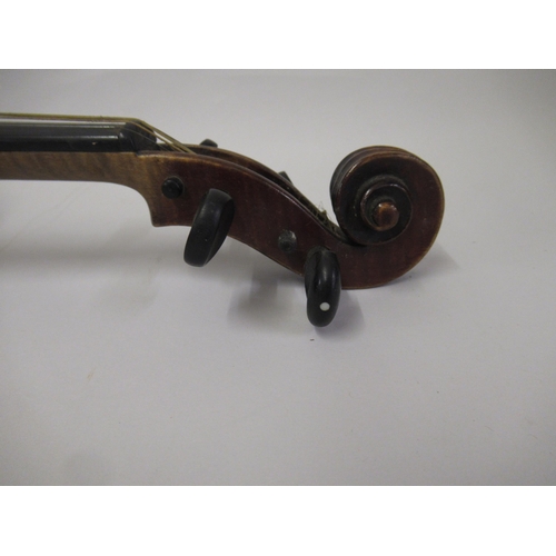 271 - Violin bearing Stradivarius label with bow, in a fitted case (14in back)