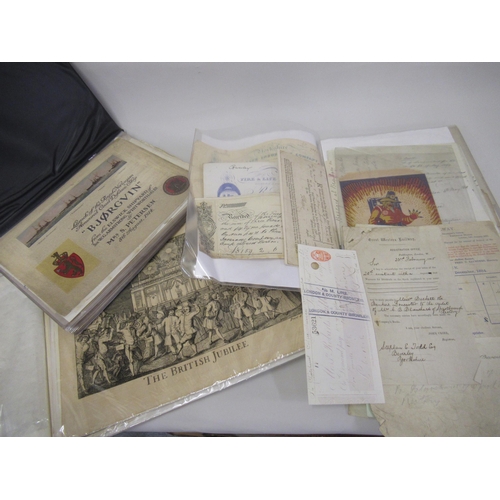 273 - Album containing a quantity of 19th Century receipts including Great Western Railway, together with ... 