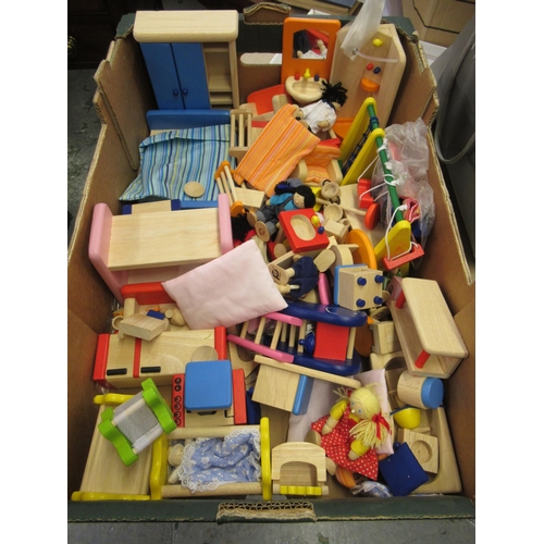 289 - Pintoy wooden doll's house with Pintoy furniture and accessories