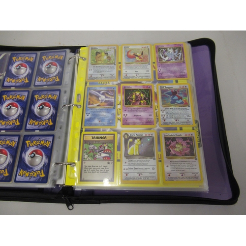 355 - Folder containing a large quantity of Japanese and American Pokemon cards including Base, Jungle, Fo... 