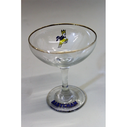 459 - Box containing a collection of fifteen Babycham glasses