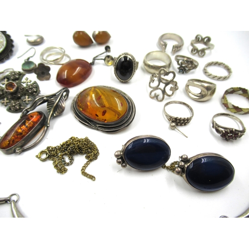 704 - Quantity of various silver mounted and other jewellery