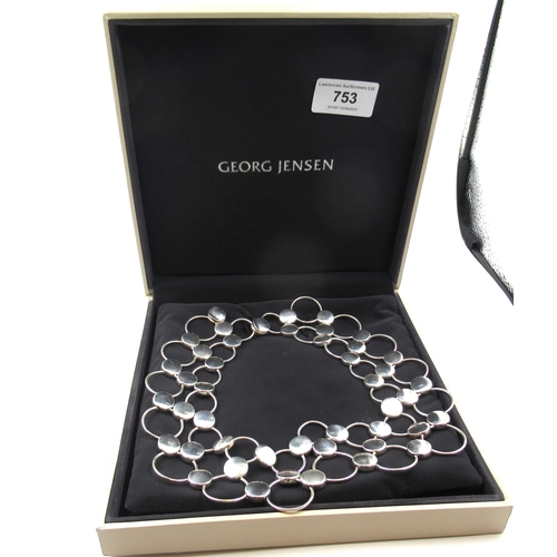 753 - Georg Jensen, Regitze Overgaard silver necklace with matching bracelet, in original boxes