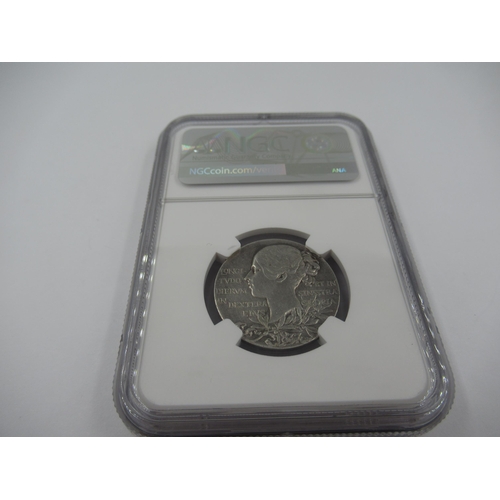 796 - Victorian Diamond Jubilee commemorative silver coin, 1897, NGC graded