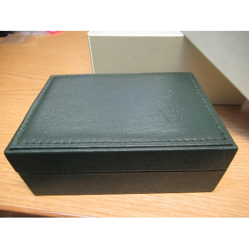 819 - Rolex green leather wristwatch box