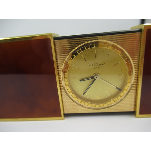 820 - Dupont gold plated and lacquered travel watch