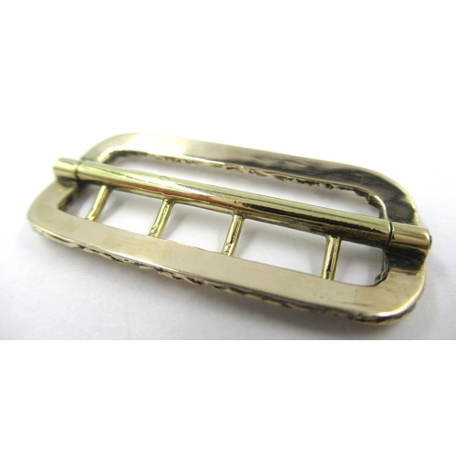 822 - Rectangular Georgian floral cast gold buckle, 32mm x 17mm