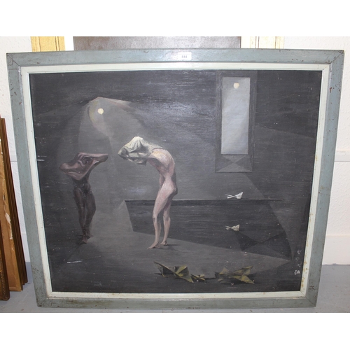 844 - Peter Rose Pulham, oil on canvas, ' Figure and Echo ', unsigned, inscribed verso and dated 13/10/194... 