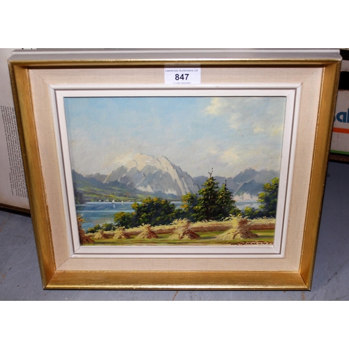 847 - Karl Vukovic, oil on panel, ' Traunsee ', 19cms x 24cms, framed