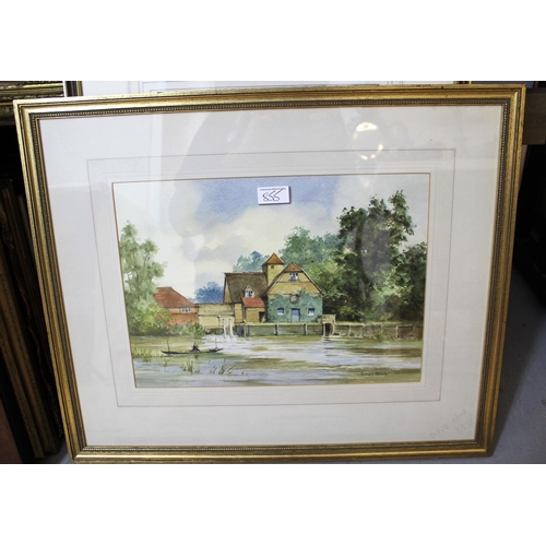 855 - James Shearer, pair of watercolours, ' The Mill Pool, Maple Durham ' and ' Cuxham, Oxfordshire ', bo... 