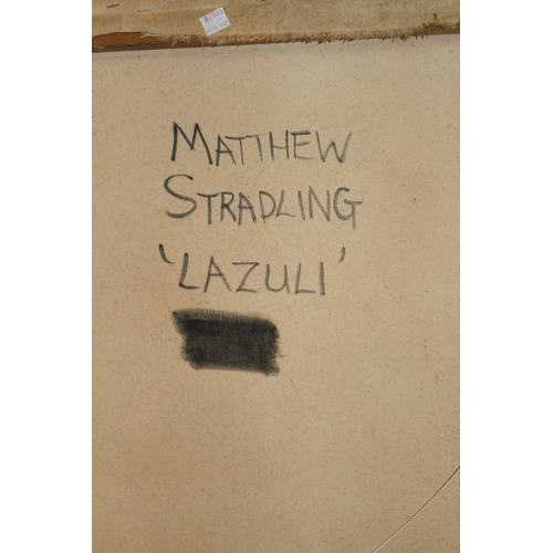 869 - Matthew Stradling, oil on canvas ' Lazuli ', inscribed verso, 86cms x 76cms, unframed