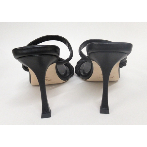 88 - Jimmy Choo, London, Diosa black leather heeled mules, in as new condition complete with dust bag and... 