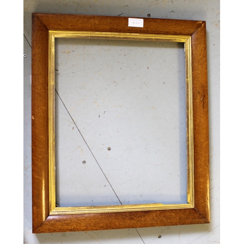 892 - Two birds eye maple frames, apertures, 73cms x 46cms and 41cms x 33cms