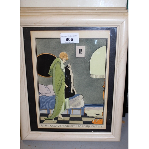 906 - Set of four 1920's hand coloured illustrations on print base, each signed Tito (within the print), 2... 