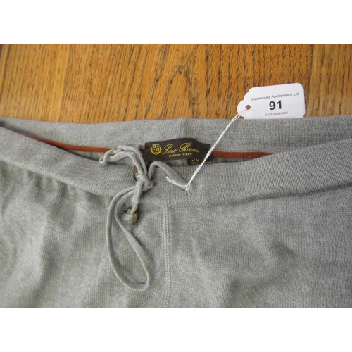 91 - Loro Piana, Italy, grey silk and cashmere trousers, size 54