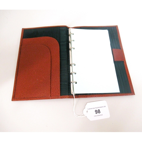 98 - R. Horns, Vienna, tan leather filofax