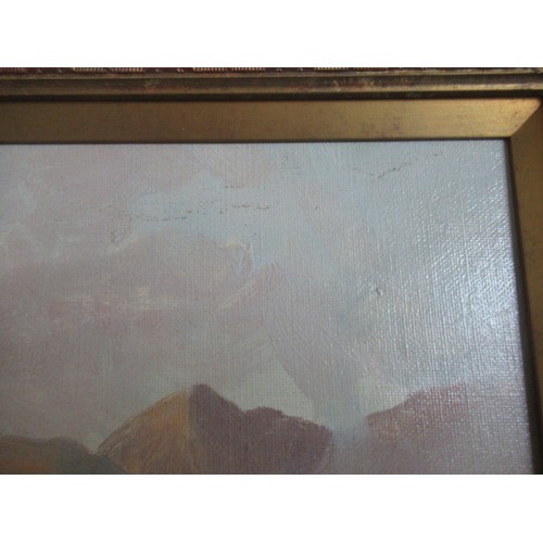 1108 - F.E. Jamieson, oil on canvas, Highland lake scene, signed, 39cms x 59cms, gilt framed