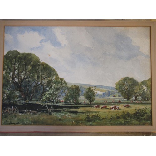 1136 - Folder containing twelve unframed watercolours, various subjects, signed Ivy Stannard, H.C. Heward a... 