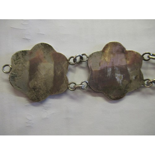 759 - Chinese silver four panel bracelet