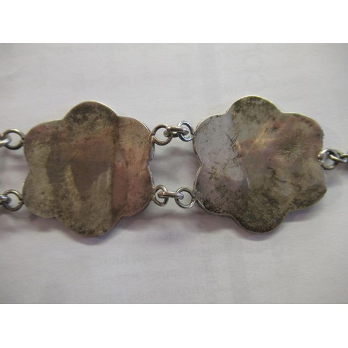 759 - Chinese silver four panel bracelet