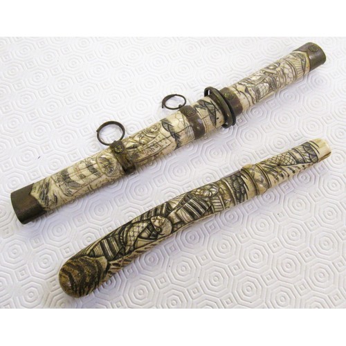 299B - Two 19th Century Japanese bone daggers