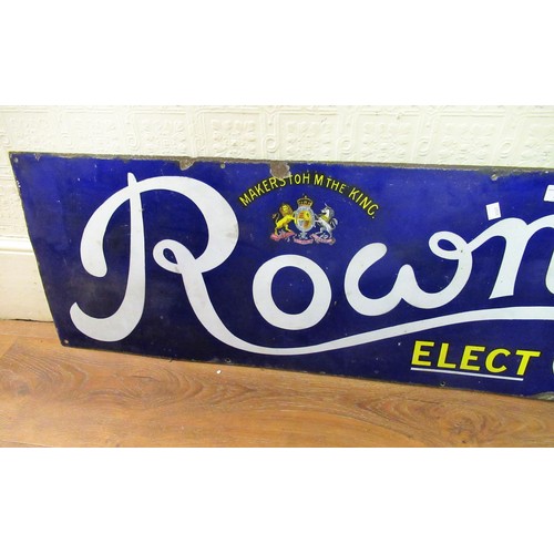 245 - Late 19th/early 20th Century original 'Rowntree's Elect Cocoa' enamel sign with blue background bear... 