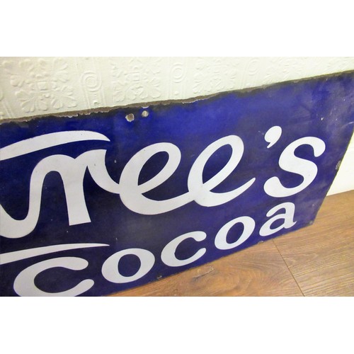 245 - Late 19th/early 20th Century original 'Rowntree's Elect Cocoa' enamel sign with blue background bear... 