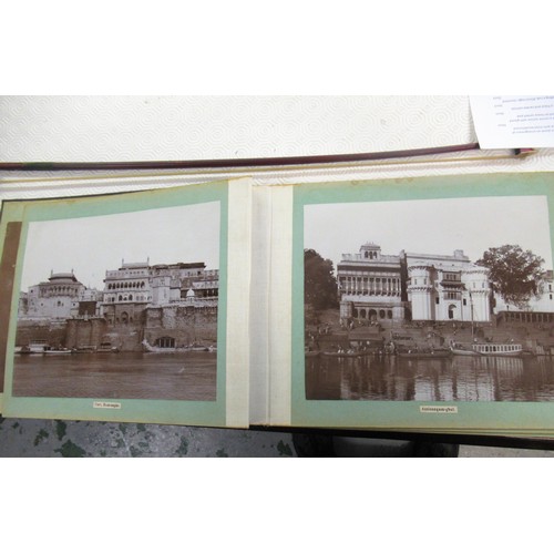 369 - Album of photographs, views of Benares, presented by the Maharaja of Benares, containing thirty one ... 