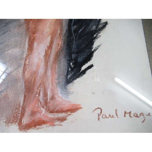 992 - Paul Maze, signed pastel drawing, female figure study, 31cms x 18cms