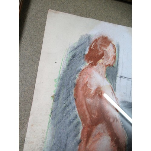 992 - Paul Maze, signed pastel drawing, female figure study, 31cms x 18cms