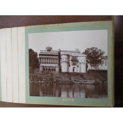 369 - Album of photographs, views of Benares, presented by the Maharaja of Benares, containing thirty one ... 