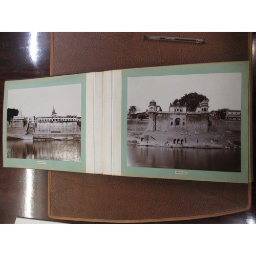 369 - Album of photographs, views of Benares, presented by the Maharaja of Benares, containing thirty one ... 