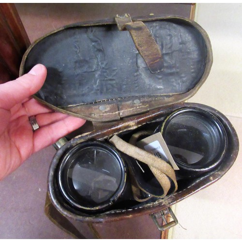 119 - Pair of World War II binoculars by Ross of London, together with a cased pair of modern binoculars