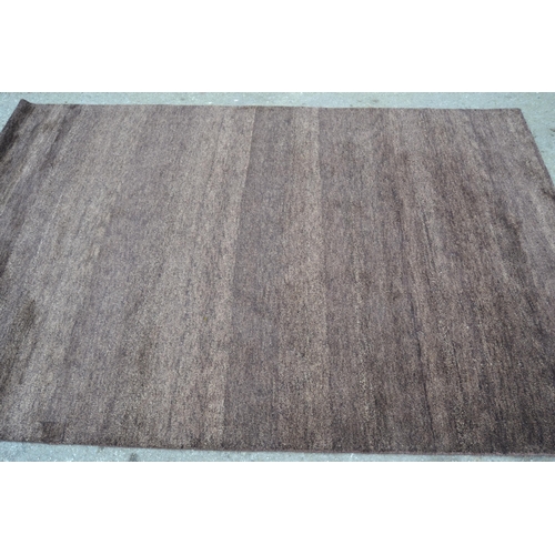 2 - Modern Indian Gabbeh design rug in plain mottled dark tan, 150cms x 240cms