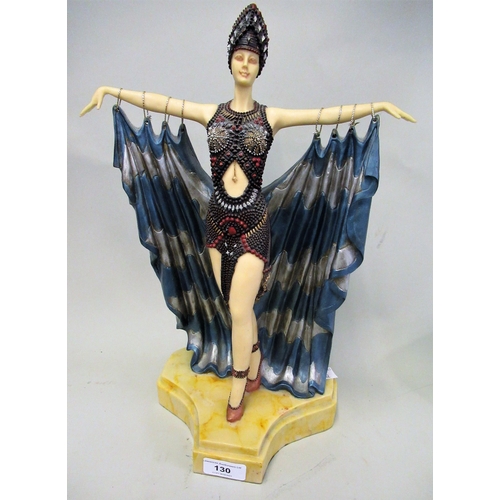 130 - 20th Century Art Deco style composition figure of a dancing girl