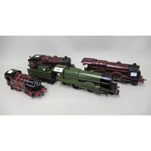 145 - Hornby 0 gauge electric locomotive and tender, Flying Scotsman, together with a 4-4-2 electric locom... 