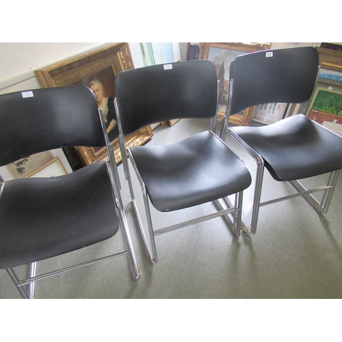 1782 - Set of eight David Rowland 40/4 modern American chrome dining chairs