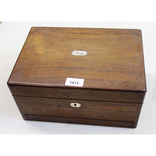 1812 - Victorian rosewood dressing case with fitted interior