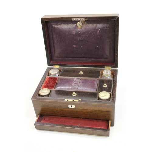 1812 - Victorian rosewood dressing case with fitted interior