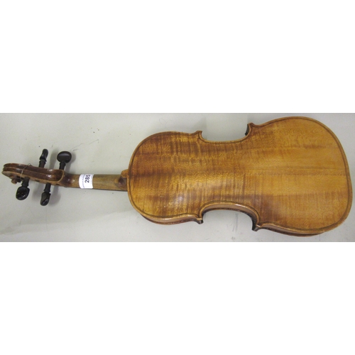 285 - Early 20th Century student sized violin, the two piece back measuring 11.75ins