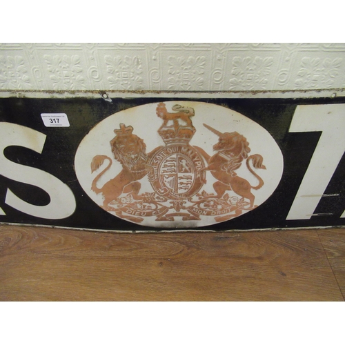 317 - Large 19th / early 20th Century Lipton's tea enamel sign with Royal Coat of Arms, 6ft 12ins