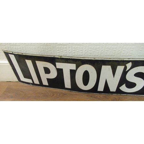 317 - Large 19th / early 20th Century Lipton's tea enamel sign with Royal Coat of Arms, 6ft 12ins