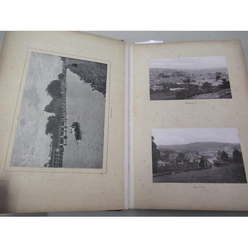 341 - Late 19th / early 20th Century leather bound album with various photographs, prints and watercolours... 