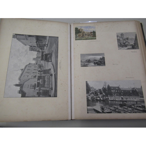 341 - Late 19th / early 20th Century leather bound album with various photographs, prints and watercolours... 