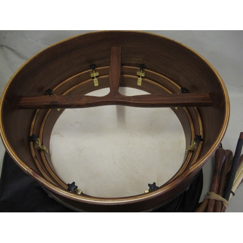 352 - Modern Deep-Rim Performance bodhran with various beaters and soft case