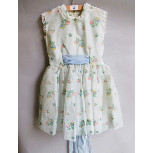 42 - Harrods, child's bridesmaid dress circa 1950's, labelled size 28 and another similar, larger with no... 