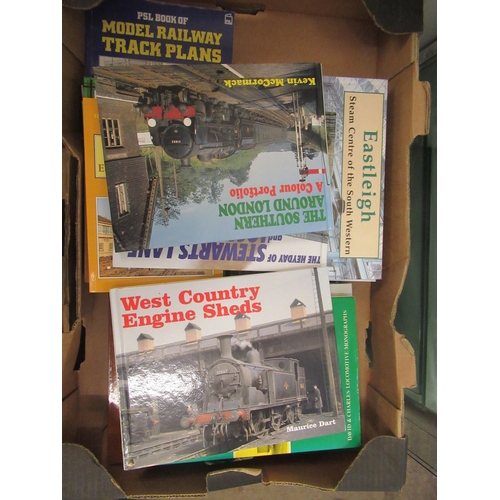 435 - Four boxes containing an extensive collection of approximately 120 plus of railway related books