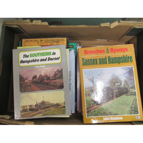 435 - Four boxes containing an extensive collection of approximately 120 plus of railway related books