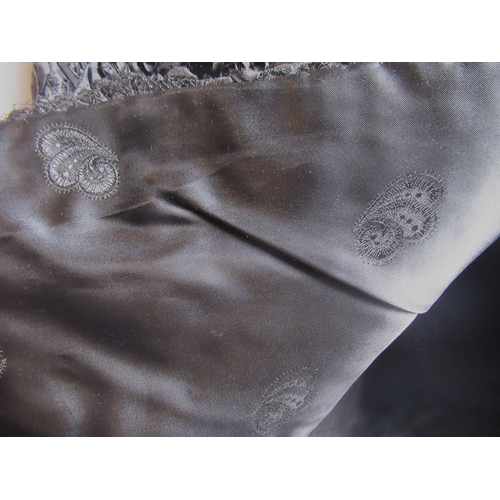 45 - Christian Dior, ladies black silk collarless jacket with scalloped hem